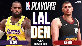 NBA PLAYOFFS: LAKERS ( 7 ) vs NUGGETS ( 2 ) | GAME 2 | NBA 2K24 ULTRA REALISTIC GRAPHICS | K4RL 2K