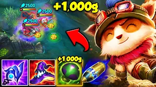 TEEMO, BUT EVERY SHROOM GRANTS ME A BAG OF GOLD (800+ AP, MAX BURST TEEMO)
