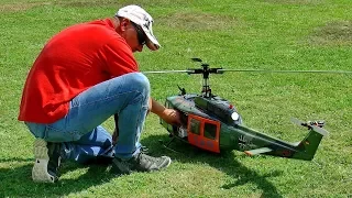 BELL-UH1D ELECTRIC RC SCALE MODEL HELICOPTER FLIGHT DEMONSTRATION