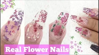 🌸🌼Real Flower Encapsulated Acrylic Nails😍🌼🌺||•Jamie K-jay•||