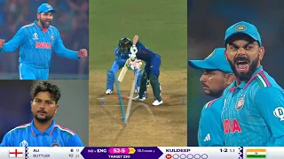 Watch Virat reaction when Kuldeep Yadav magical ball bowled Jos Buttler in Ind vs Eng World Cup 2023