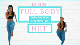10 MIN FULL BODY HIIT WORKOUT | Burn 200 Calories | At Home No Equipment