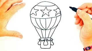 How to draw a Hot Air Balloon | Hot Air Balloon Easy Draw Tutorial