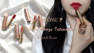 NEW!LANCÔME L'ABSOLU ROUGE INTIMATTE LIPSTICK SWATCH&REVIEW|155, 169,278,888 WATCH IN 4K QUALITY