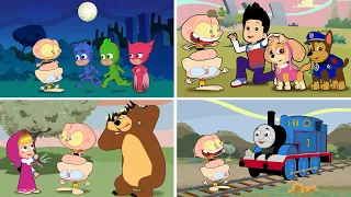 Mongo e Drongo em 4 episódios de Desenhos da TV: PJ Masks, Patrulha Canina, Masha e o Urso e Thomas