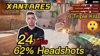 XANTARES FACEIT INFERNO POV - 24kills! - 62%HS - 😮6 Triple Kills - CS2 XANTARES POV!