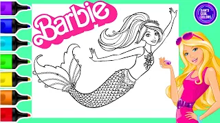 Coloring Barbie Mermaid Coloring Book Page | Art Markers