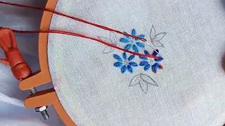 Beautiful Hand Embroidery।Double Lazy Daisy Stitch।Beautiful Lazy Daisy Flower।ফোরাকের ফুলের ডিজাইন।