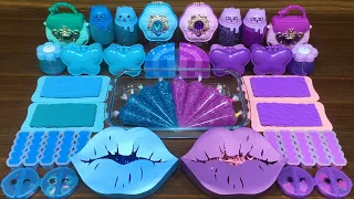 BLUE vs PURPLE ! Mixing random into GLITTER PIPING BAGS!Satisfying Diana Slime #467