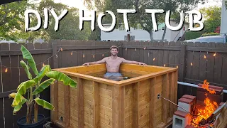 I built a WOOD Hot Tub out of 2x4s and T&G!! (FIRE HEATED) - - Hot tub Build Part 1