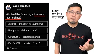 Which is the worst math debate: 0^0, sqrt(1), 0.999...=1, or 12/3(4)?