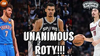 Spurs Fan Reaction Wemby is ROOKIE OF THE YEAR!