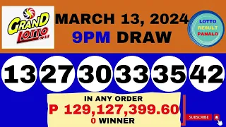 LOTTO RESULT TODAY  MARCH 13, 2024