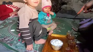 Making traditional bread for breakfast with sheep #villagelife #nomadiclife #cookingshow #ghee