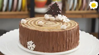 Mocha Stump cake chocolate coffee chiffon roll cake ASMR