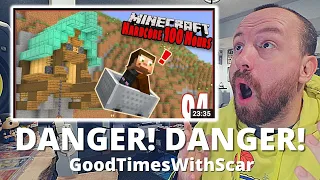 TERRIFYING! GoodTimesWithScar 100 Hours In Hardcore Minecraft: Terrifying Roller Coaster! (REACTION)