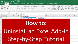 How To Completely Uninstall And Remove An Excel Add-in