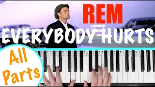 How to play EVERYBODY HURTS - REM Piano Tutorial [chords accompaniment]