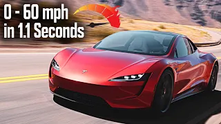 Tesla Roadster Insane Acceleration | 0-60mph in 1.1s