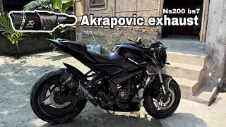 Akrapovic exhaust on NS200 BS7🚀 BLACK BEAST🖤