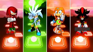 Knuckles Exe 🆚 Silver Sonic 🆚 Sonic Boom 🆚 Shadow Sonic Exe | Tiles Hop Sonic Team