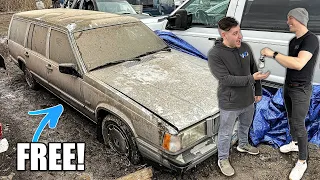 First Wash In 12 Years: Free ABANDONED 1990 Volvo 740 Wagon! Detailing and Surprising Best Friend!