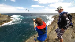 IFISH - BIG Blue Gropers off the rocks!