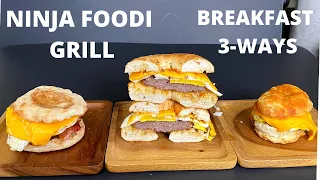 NINJA FOODI GRILL- Breakfast Sandwiches-3 Ways in the Ninja Foodi Grill
