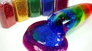 Mixing Shiny Parts and Glitter into Slime #asmr
