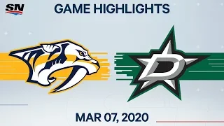 NHL Highlights | Predators vs. Stars - Mar. 07, 2020