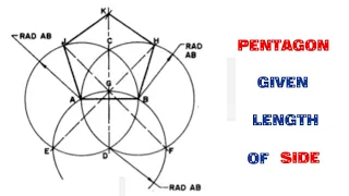 HOW TO DRAW A REGULAR PENTAGON GIVEN THE LENGTH OF THE SIDE ||Geometrical construction