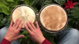 A simple African rhythm for beginners on bongos