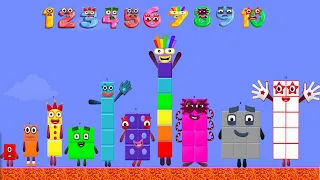 Numberblock Puzzle Tetris Game SMR SPACE | Numberblocks 81 to 90 | The Floor is LAVA by Algodoo