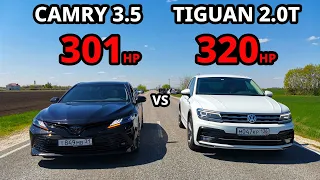 НОВАЯ CAMRY V70 3.5 (301л.с.) vs TIGUAN 2.0T (320л.с.) GRANTA SPORT (170л.с.) vs MINI Cooper 1.6T.