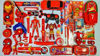 Ultimate red toys collection - remote control car, spiderman, iron man watch, video game, pencil box