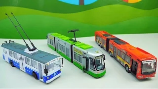 Троллейбус Трамвай Автобус - Видео для ребёнка про городской общественный транспорт