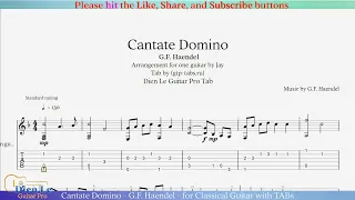 Cantate Domino - G.F. Handel - for Classical Guitar with TABs