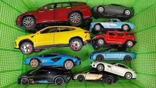 Box Full of Model Cars: Lamborghini Sian, Urus, Toyota Crown Kluger and some other