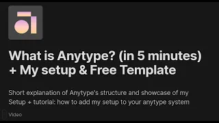 What is Anytype? (in 5 minutes) + My setup & Free template