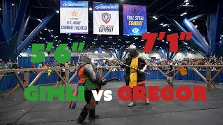 GIMLI FACES SIR GREGOR - Comicpalooza Saturday #2 Fights - Full Steel Combat #buhurt #armoredcombat