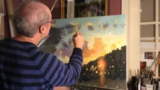 Rome- RIver of the Poets, Tiber- Oil Painting demo, final touches