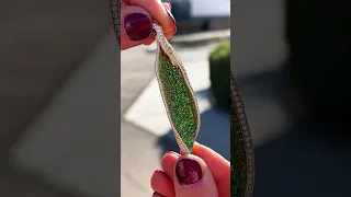 Leaf pendant with 614 Garnets & Diamonds 🌱💎