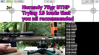 .223 Rem - 75gr Hornady BTHP with 19 powders