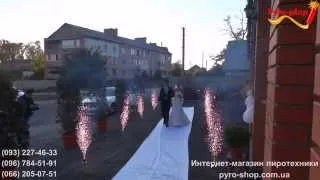 Дорожка из фонтанов на свадьбе 05.10.2014