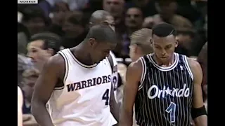 Webber & Sprewell Battle Penny & Shaq In Oakland - Wild Finish! 1994