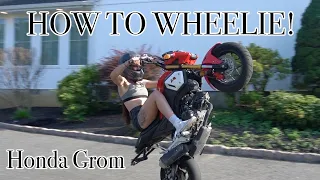 HOW TO WHEELIE A HONDA GROM! Troosh Teaches