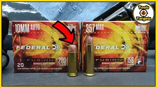 Can These SHORT Dogs Hunt?...10MM vs .357 Magnum Federal Fusion AMMO Test!