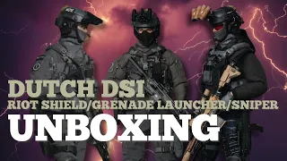 Unboxing THREE 1/6 scale Dutch DSI action figures from Easy & Simple