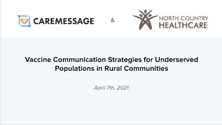 Webinar: Vaccine Communication Strategies for Underserved Populations in Rural Communities