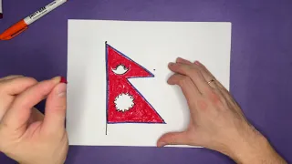 Как нарисовать флаг Непала. Рисуем флаги мира